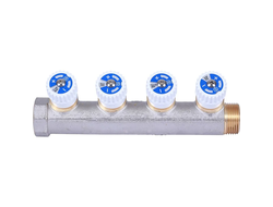 Коллектор STOUT распределительный 3/4", 4 отвода 1/2" плоское уплотнение (Арт. SMB 6852 341204)