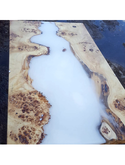 стол-река, карагач, слэб, стол из слэба, стол из спила, стол с рекой, стол из эпоксидной смолы, спил