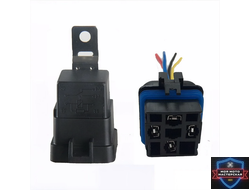 Реле 5-х контактное 12V 40А водонепроницаемое с колодкой и проводами (AMPV4W012Z2)