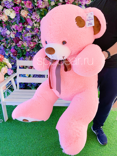 Большой плюшевый мишка 150 см розовый Тони
