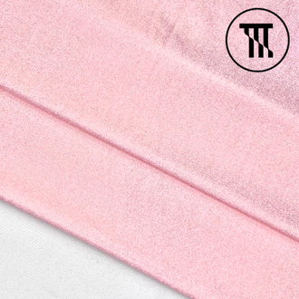 Трикотаж с золотым напылением, цв. Нежно-розовый