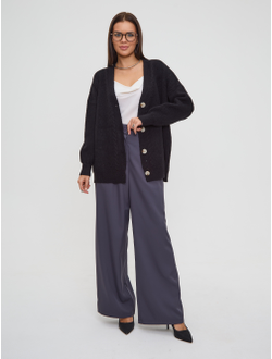 Вязаный удлиненный кардиган оверсайз на пуговицах