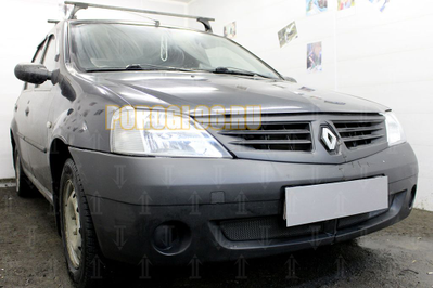 Защита радиатора Renault Logan 2004-2009 black низ