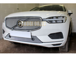 Защита радиатора Volvo XC60 2017- (Inscription) (2 части) chrome верх