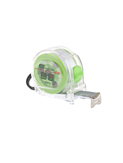 Рулетка Кварц, прозрачный корпус, амортизатор, 5 м х 25 мм Сибртех