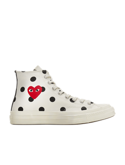 Кеды Converse Play Comme Des Garcons высокие белые в горошек