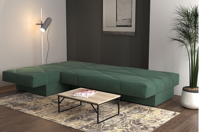 ДВУСПАЛЬНЫЙ РАСКЛАДНОЙ ПРУЖИННЫЙ УГЛОВОЙ ДИВАН-КРОВАТЬ НЕВАДА, НА НОЖКАХ, МЕТАЛЛОСКЕЛЕТ, СО СПАЛЬНЫМ МЕСТОМ И МЕХАНИЗМОМ КЛИК-КЛЯК, БЕЗ ПОДЛОКОТНИКОВ