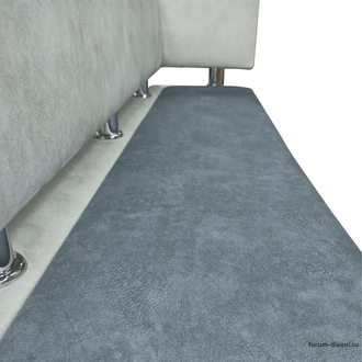 Кухонный ДИВАН "ФОРУМ-4" с боковой спинкой, Серый/Слоновая кость Правый