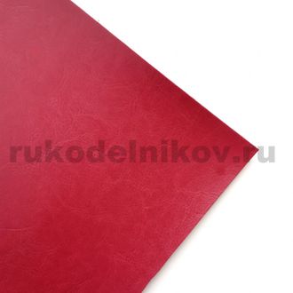 искусственная кожа Nebraska Thermo (Италия), цвет-темно-красный А223, размер-50х35 см
