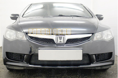Защита радиатора Honda Civic 4D VIII (рестайлинг) 2008-2012 black