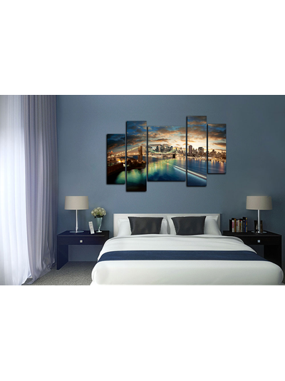 Модульная картина "Блеск ночного города"