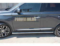 Защита штатного порога d60 для Mitsubishi Outlander 2015-2018