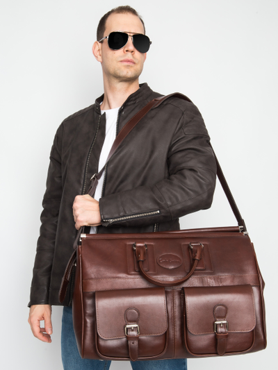 Кожаный саквояж Fabriano premium brown (арт. 4008-53)