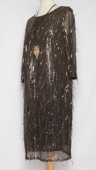 ПЛАТЬЕ НАРЯДНОЕ "ТАНЦУЮЩИЕ ПАЙЕТКИ" золото р.50-54, серебро р.54