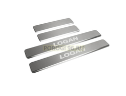 Накладки на пороги для Renault Logan II , II рестайлинг 2014-2018 / 2018-