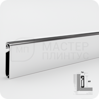 Плинтус из нержавеющей стали Лука Пл 60-1НСП.2700.001