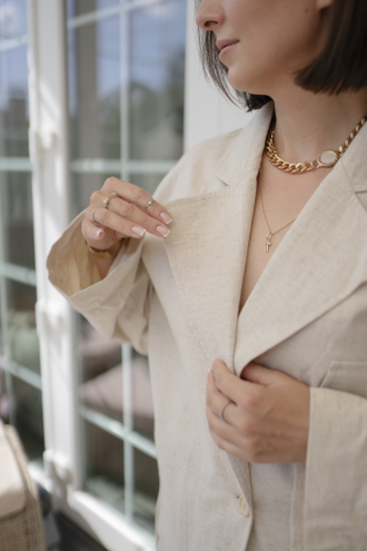 Жакет льняной с поясом