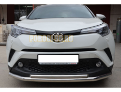 Защита переднего бампера двойная d60/42 для Toyota C-HR 2018-...