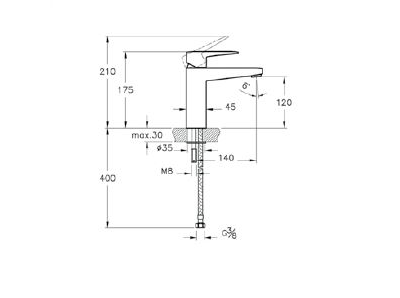 Смеситель для раковины, черный матовый, VitrA Root Square, A4273136EXP