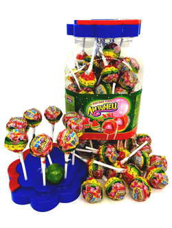 Карам.на пал. с жев.рез. "Лизунец XXL" арбуз 24г*100шт*6бн//