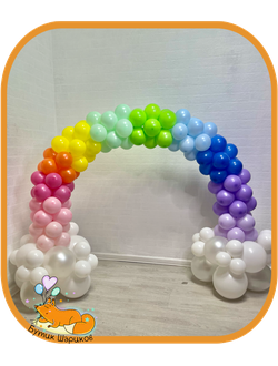 Фигура из воздушных шаров на стену радуга