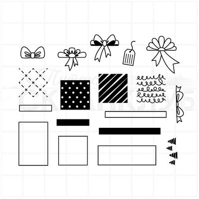 Набор штампов Подарочные коробки к новому году