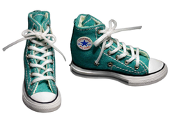 Женские кеды (зеленые) 1/6 hand-made high-top canvas women's shoes (WK-88007E) - WOLFKING