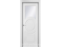 Дверь со стеклом Метро эмаль белая, неоклассика