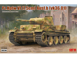 Сборная модель: (Ryefield Model RM-5036) Немецкий танк Pz.kpfw.VI Ausf.b (vk36.01) с рабочими траками