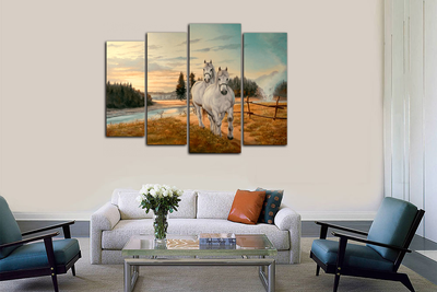 Модульная картина "Странствующие лошади"