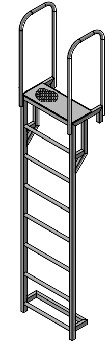 Лестница ЛНА специального исполнения, с поручнями