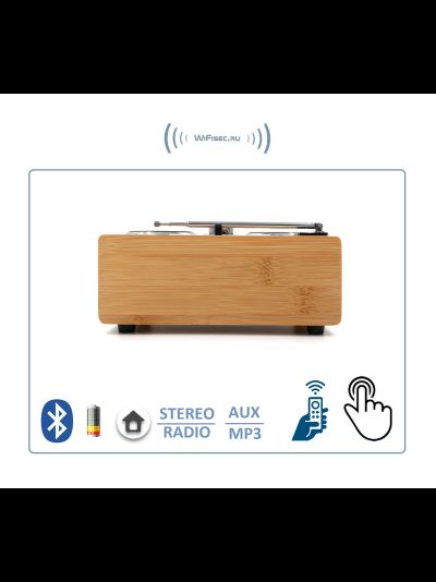 Bluetooth колонка СТЕРЕО, радио FM, с аккумулятором + пульт, для использования в помещении