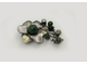 (АРТИКУЛ: 6902/01) БРОШКА ЖЕНСКАЯ "ЦВЕТОК", крупная, металл "темное серебро"с двумя оттенками, бусины цвет "зеленая яшма"