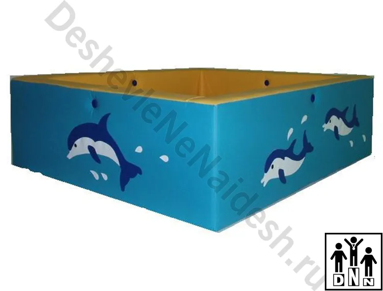 Сухой бассейн квадратный Подводный мир голубой 2