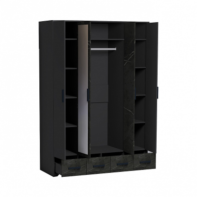 Спальня АЙРИС - АЙРИС 555 Шкаф для одежды и белья Антрацит/Креатель