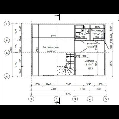Двухэтажный каркасный дом с тремя спальнями 93м² (SK35)