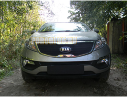 Защита радиатора KIA Sportage 2010-2013 black верх