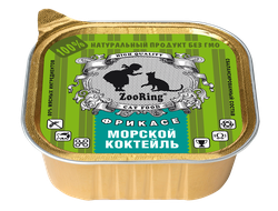 КОРМ ДЛЯ КОШЕК ZOORING: ПАШТЕТ МОРСКОЙ КОКТЕЙЛЬ 100ГР