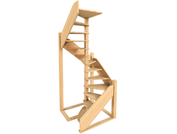 Деревянная межэтажная лестница ЛЕС-1,2ВУ поворот 360°