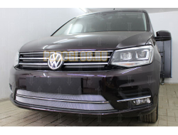 Защита радиатора Volkswagen Caddy 2015- (6 частей) chrome верх