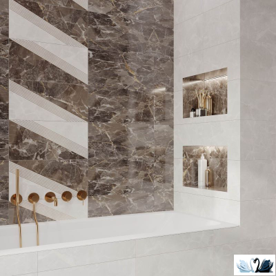 Плитка настенная Belani Maundays Декор микс с золотом 25 х 50 см Береза керамика