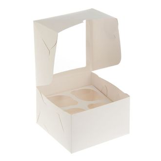 Короб картонный на 4 ячейки с окном