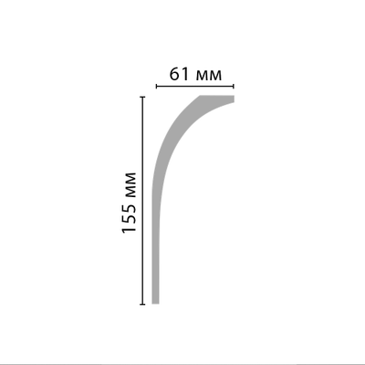 Плинтус потолочный гладкий DECOMASTER D313ДМ (155*61*2000мм)