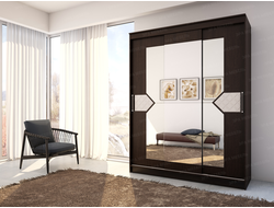 ЛДСП Шкаф-купе НИКОЛЬ 3 Венге-Лиственница светлая