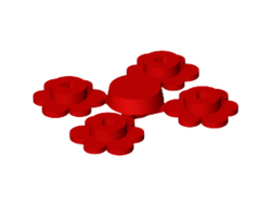 Plant Flower Small, 4 on Sprue, Red (3742sprue / 374221 / 4106915)