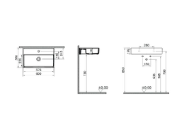 Прямоугольная раковина-чаша VitrA ArchiPlan с отверстием под смеситель, 60 см, цвет белый, 7401B003-0001