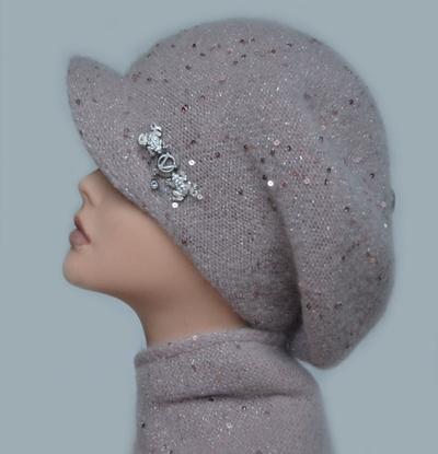 Розовая кепка вязаная для женщин Vizio Италия 6157