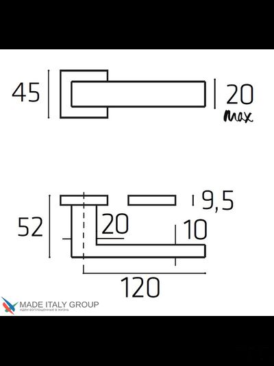 Дверная ручка Venezia Unique "SYDNEY" матовый хром