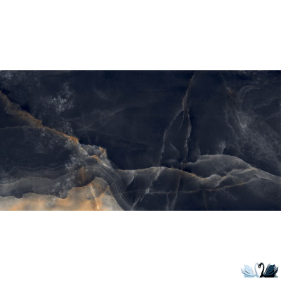 Керамогранит Ocean Ceramic Interstellar black 80 х 160 см полированный черный