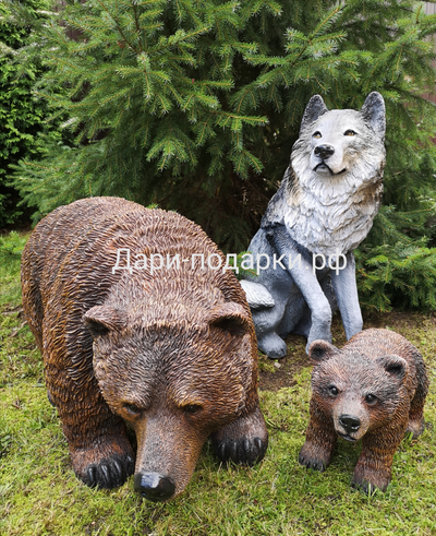 Волк  68*57см  6,5кг   полистоун Россия  5226/012026**